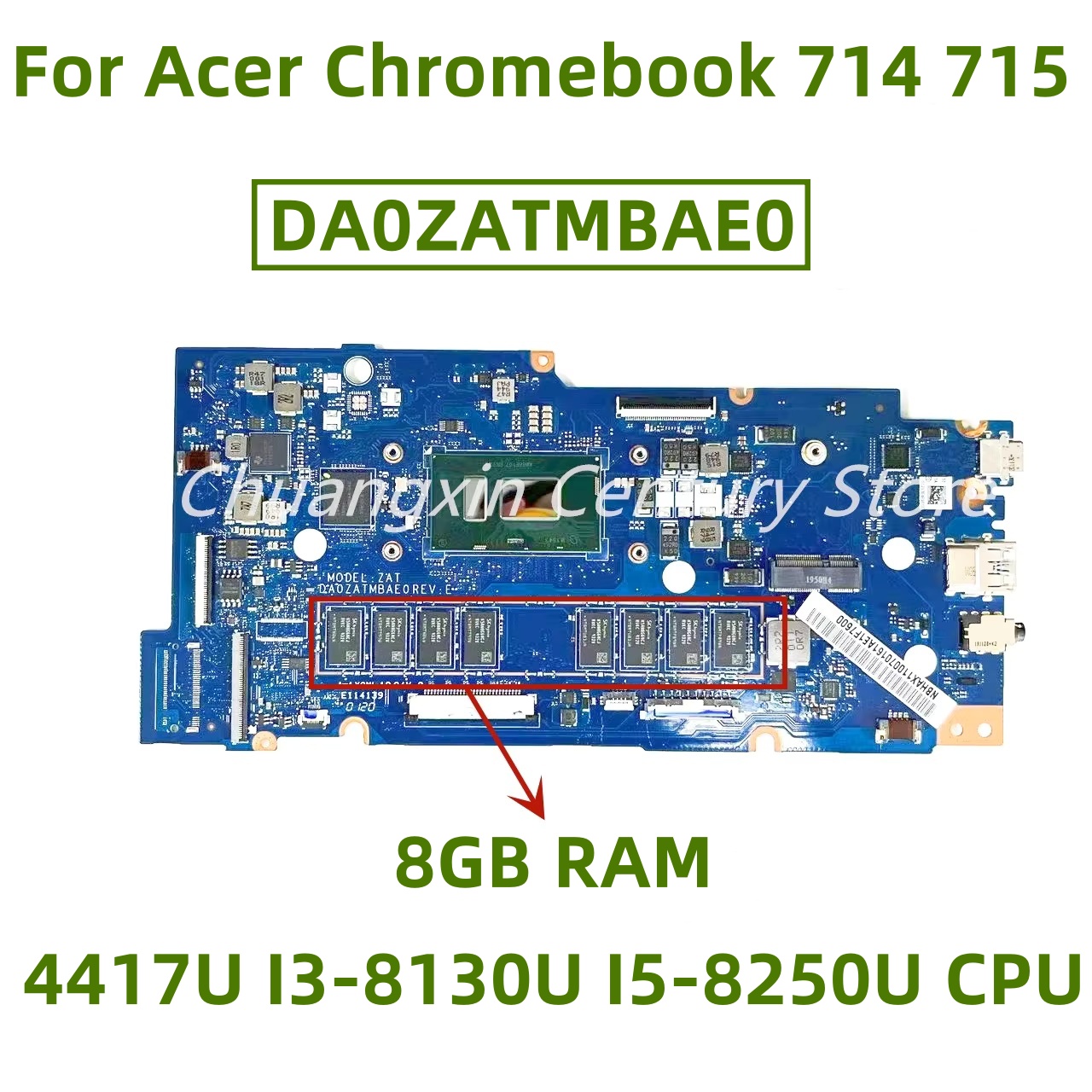 Ddr4 8Gb - Acerラップトップ用da0zatmbae0マザーボード、acer Chromebook 714、715、zat、4417u、I3-8130U、I5-8250U cpu、8GB RAM、100% テスト済みOK