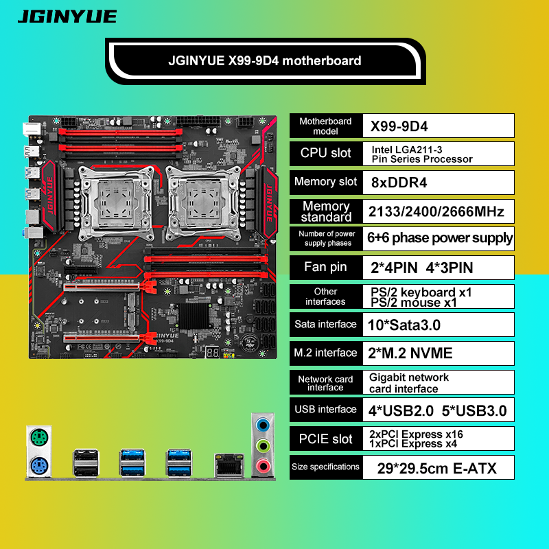 JGINYUE X99‑9D4 デュアルLGA2011‑3サ - Ecc Ram Server のレビューと価格