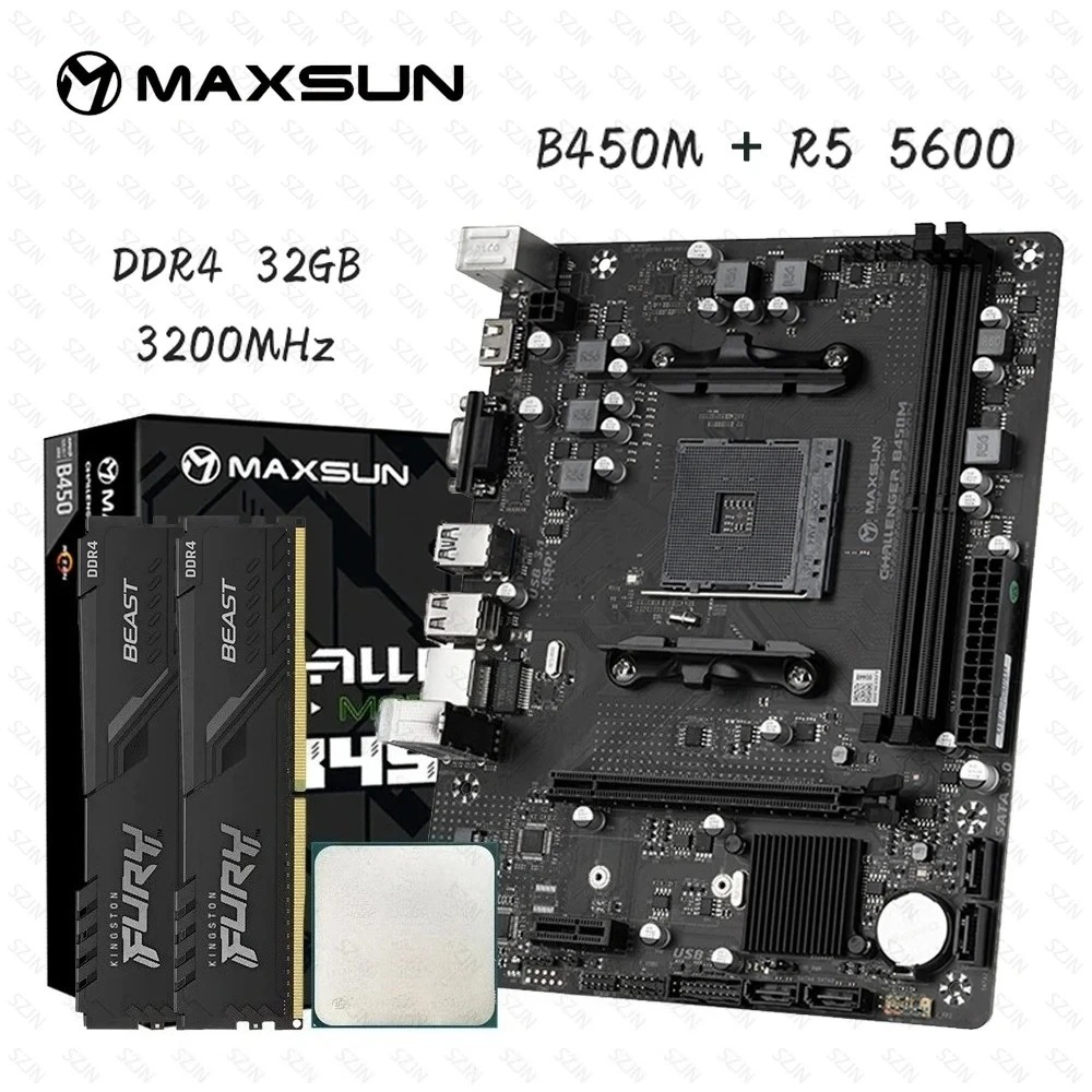 Maxsun B450 マザーボード + AMD R5 56 - Ddr4 3200Mhz のレビューと価格